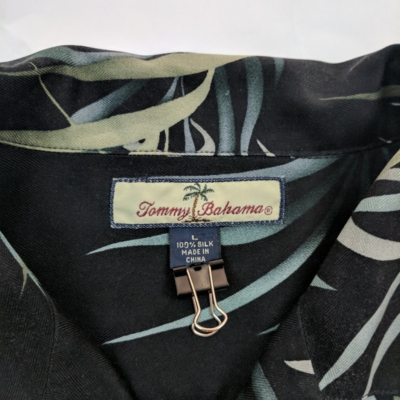 Tommy Bahama Silk Shirt Bamboo Camp Shirt Large - Picture 2 of 6